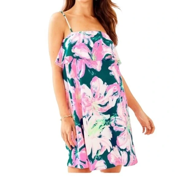 LILLY Pulitzer Bundle of 2 Dresses: Annastasha Floral & Green Beckett Dr… - Picture 3 of 17